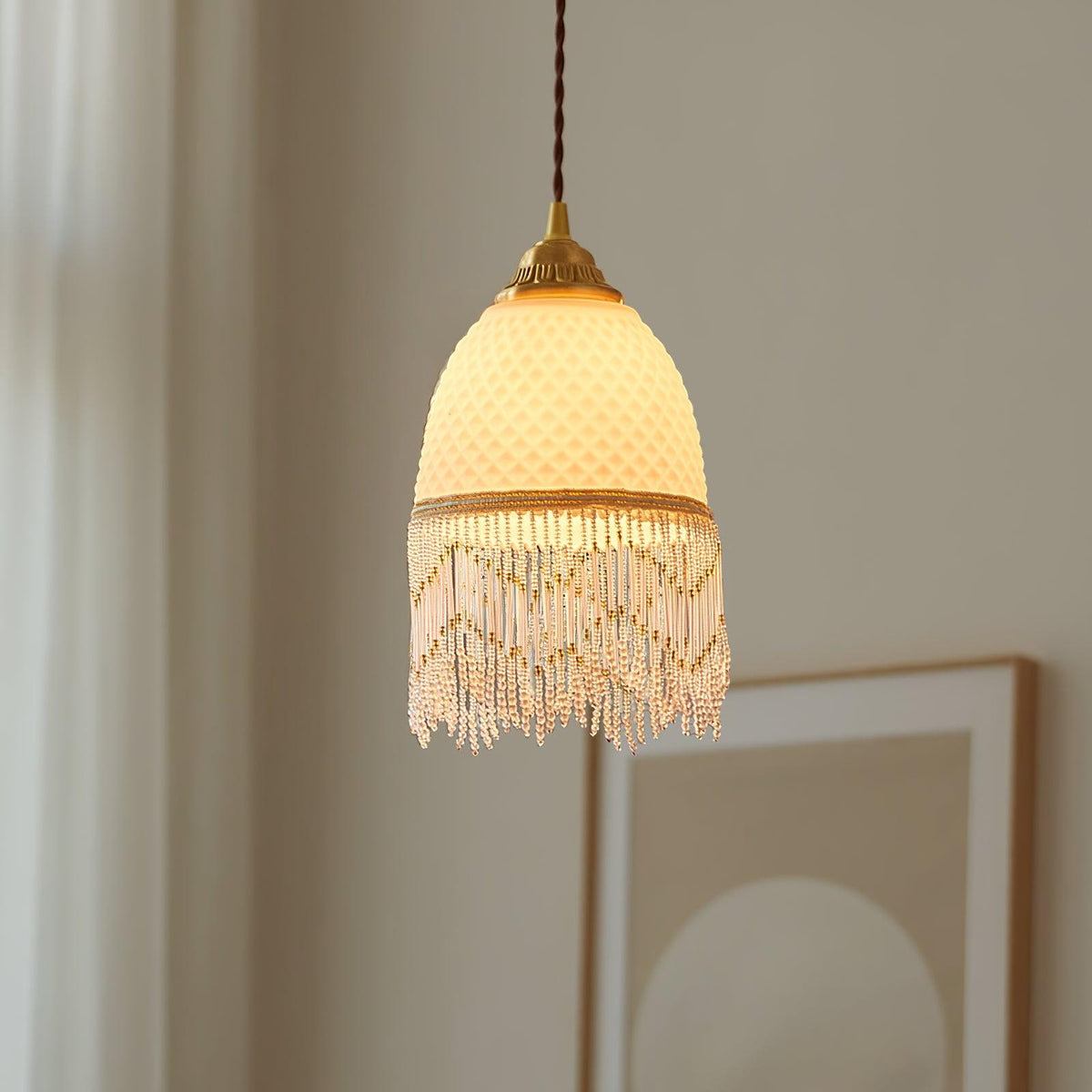 Mesh Tassel glas hanglamp