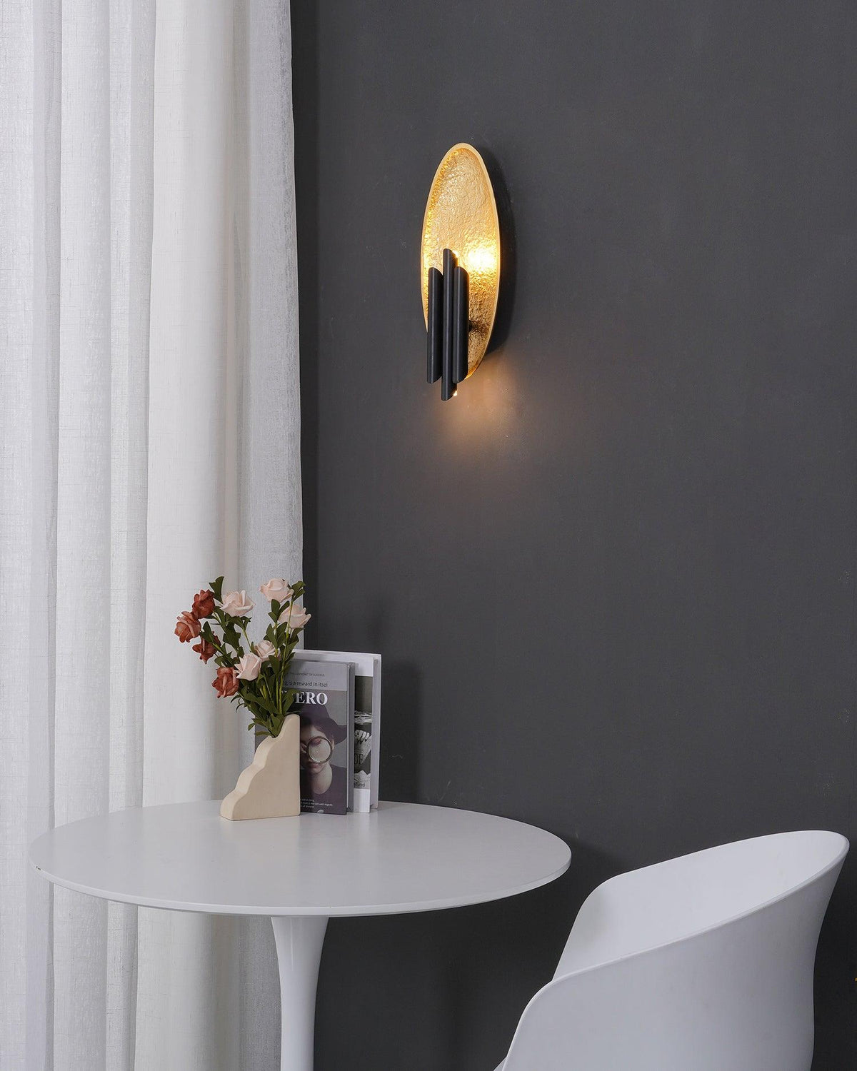 Aurerielle wandlamp Goud Zwart Minimalistisch