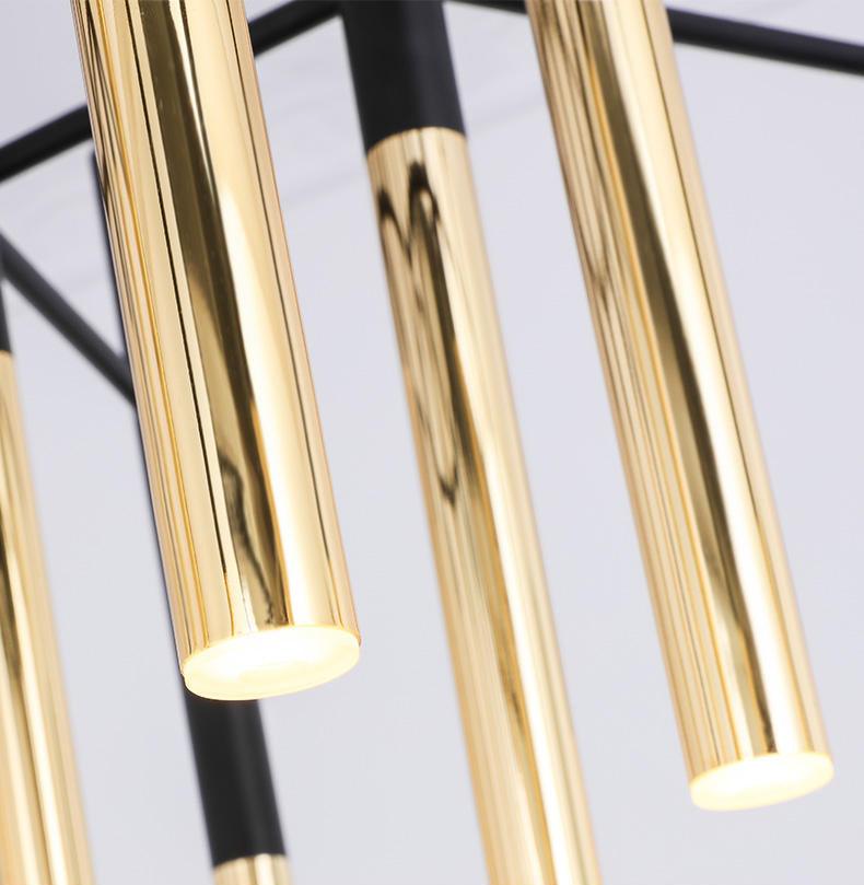 Arixon Kroonluchter Moderne Stangen Zwart Goud