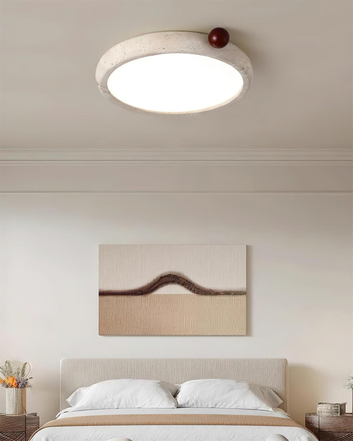 Serelise Cute travertin Ronde plafondlamp