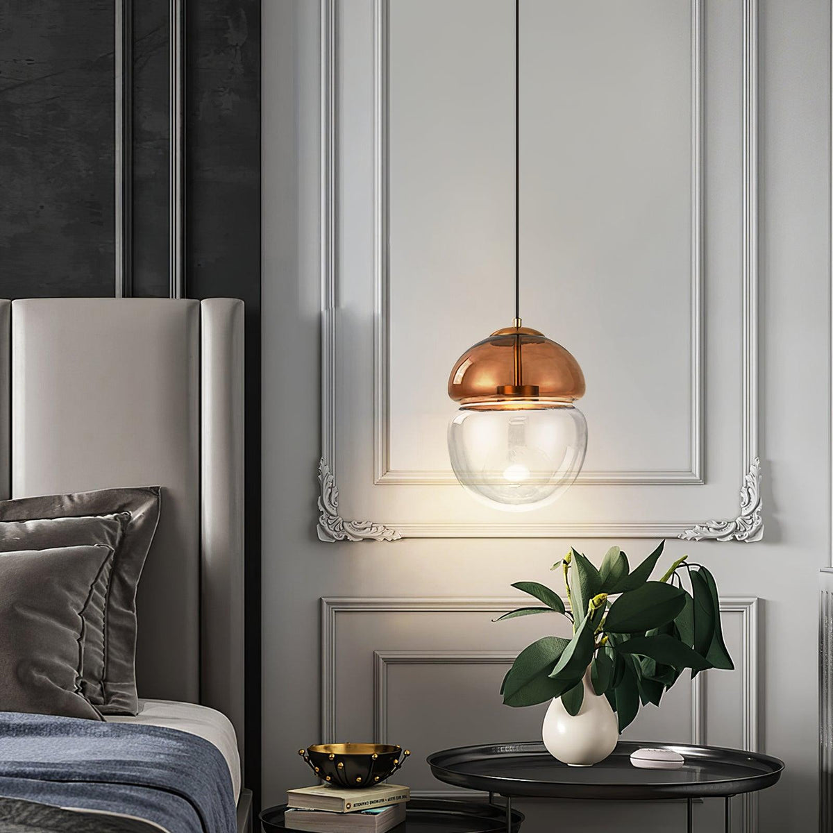 Aged Moderne minimalistische hanglamp met glazen koepel