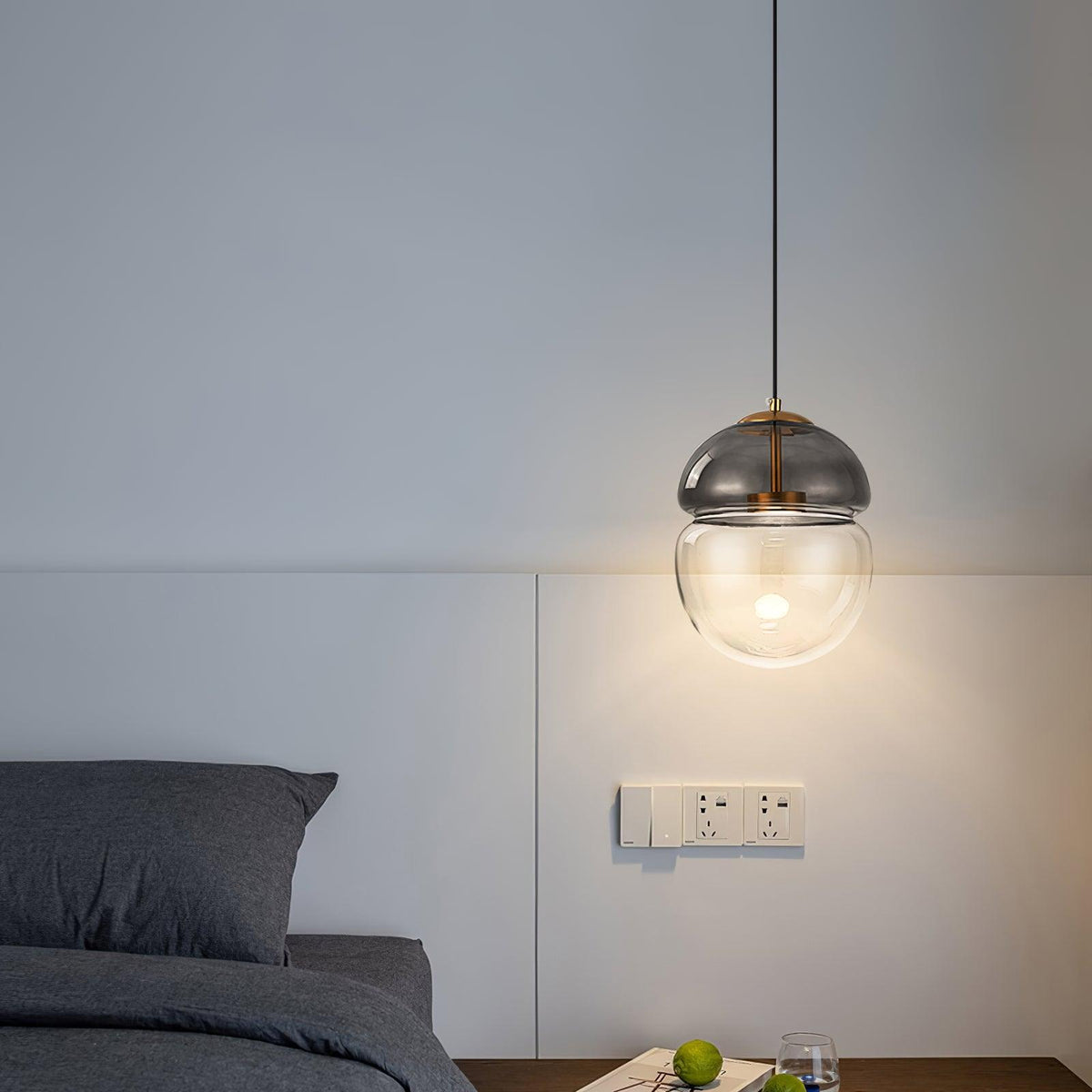 Aged Moderne minimalistische hanglamp met glazen koepel