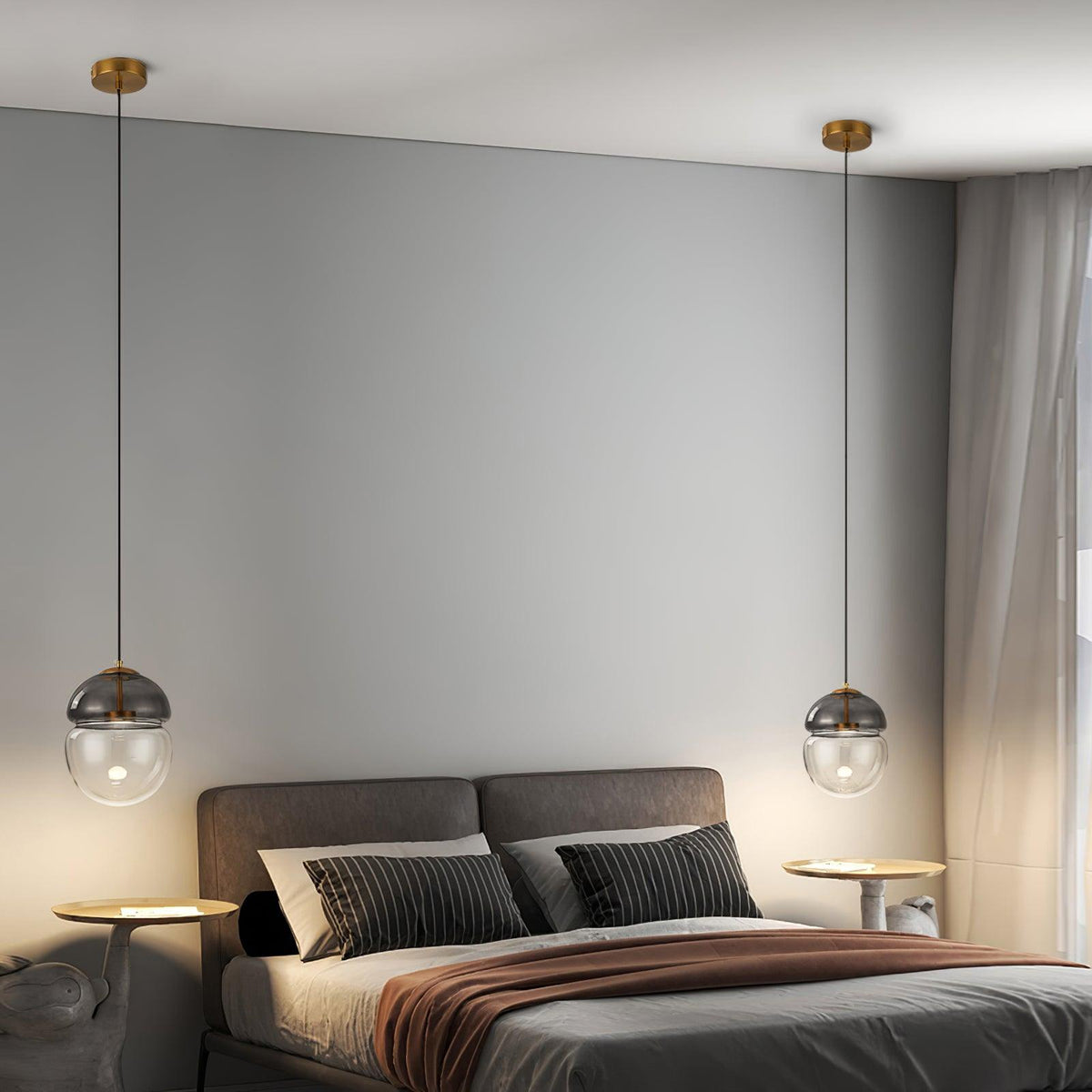 Aged Moderne minimalistische hanglamp met glazen koepel