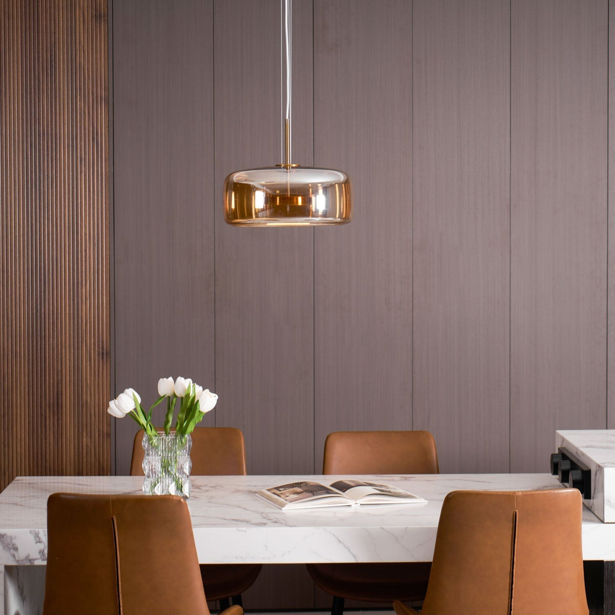 Obsidian Moderne hanglamp van glas