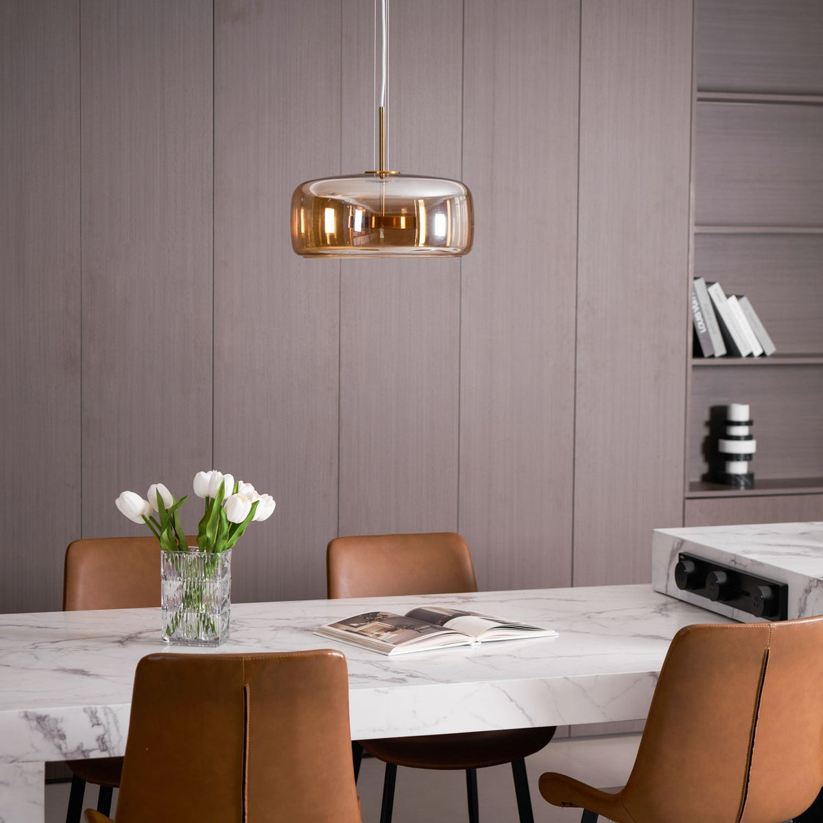 Obsidian Moderne hanglamp van glas