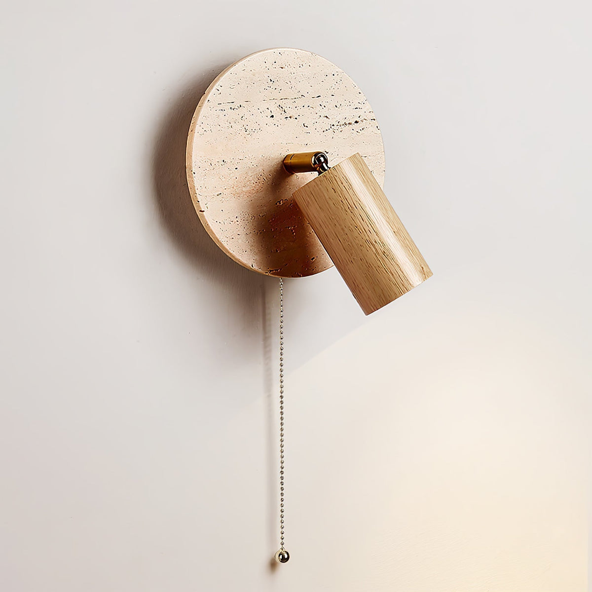 Romino Disc Swing travertin wandlamp