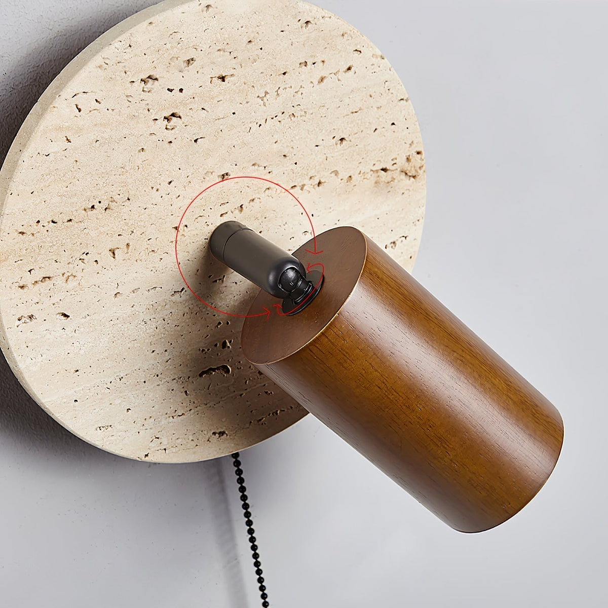 Romino Disc Swing travertin wandlamp