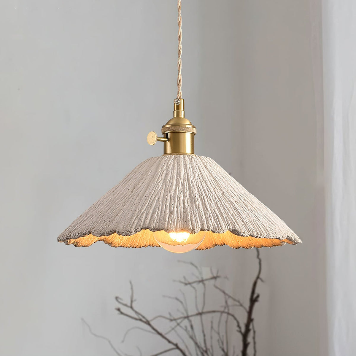 Nirove hanglamp met verstelbare stoffen kap