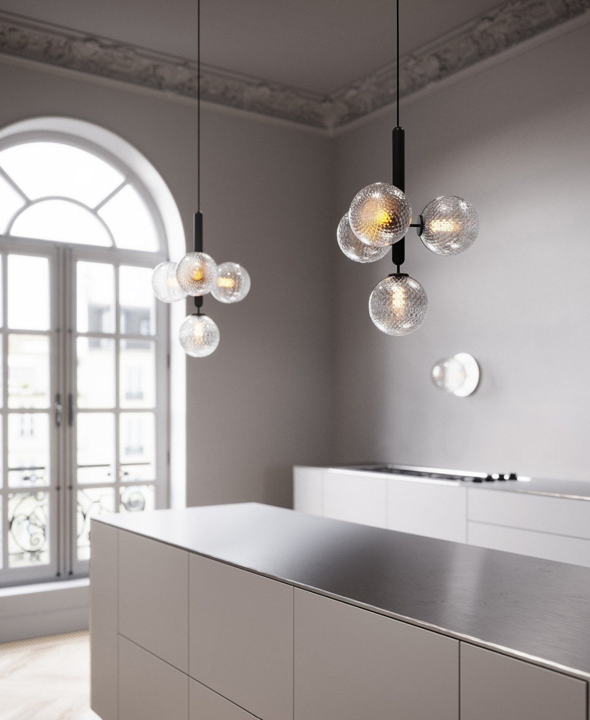 Lioraraya hanglamp met klassieke industriële stijl in glas