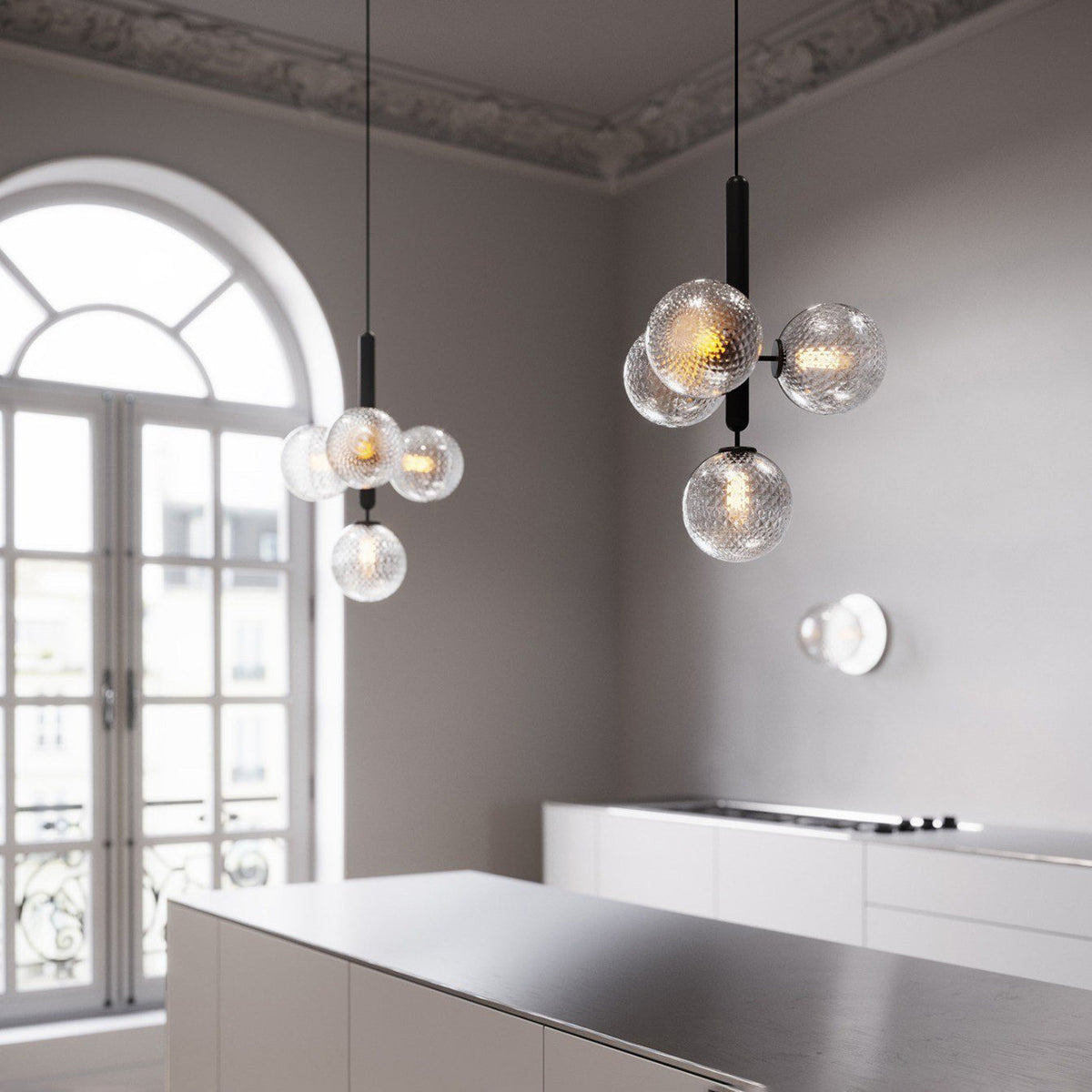 Lioraraya hanglamp met klassieke industriële stijl in glas