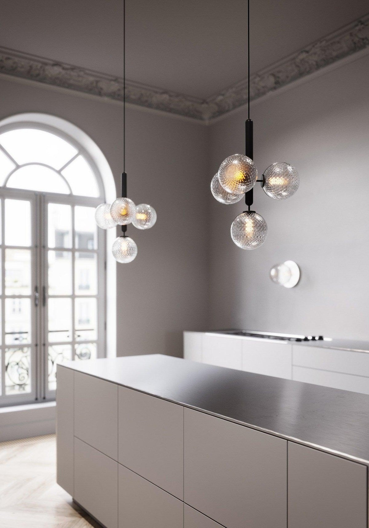 Lioraraya hanglamp met klassieke industriële stijl in glas
