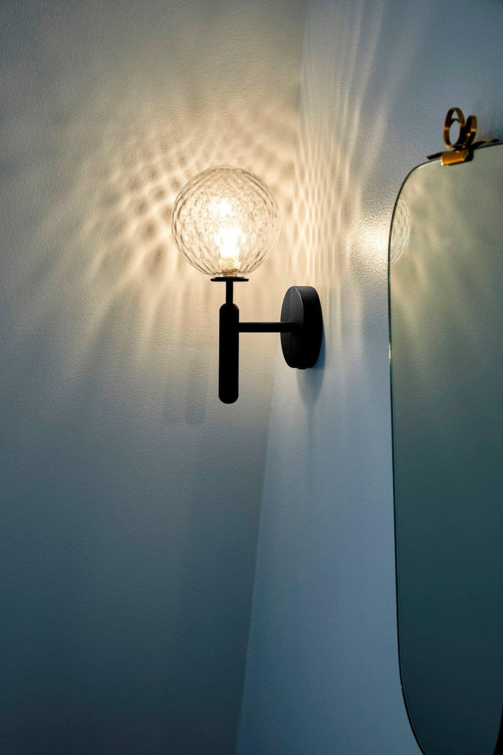 Kynlo wandlamp met stekker, glazen bol Nordic