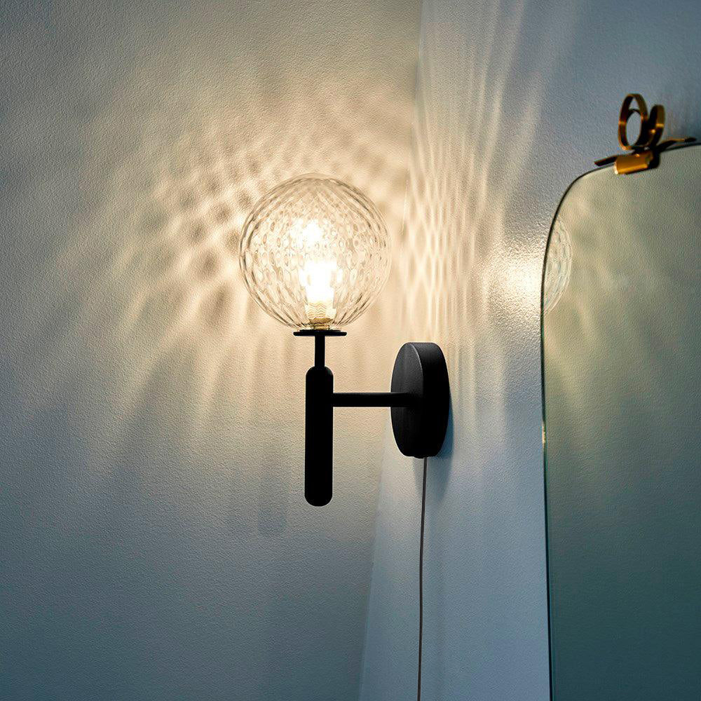 Kynlo wandlamp met stekker, glazen bol Nordic
