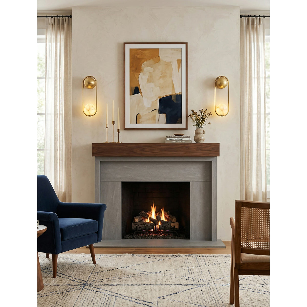 Arvior albasten wandlamp