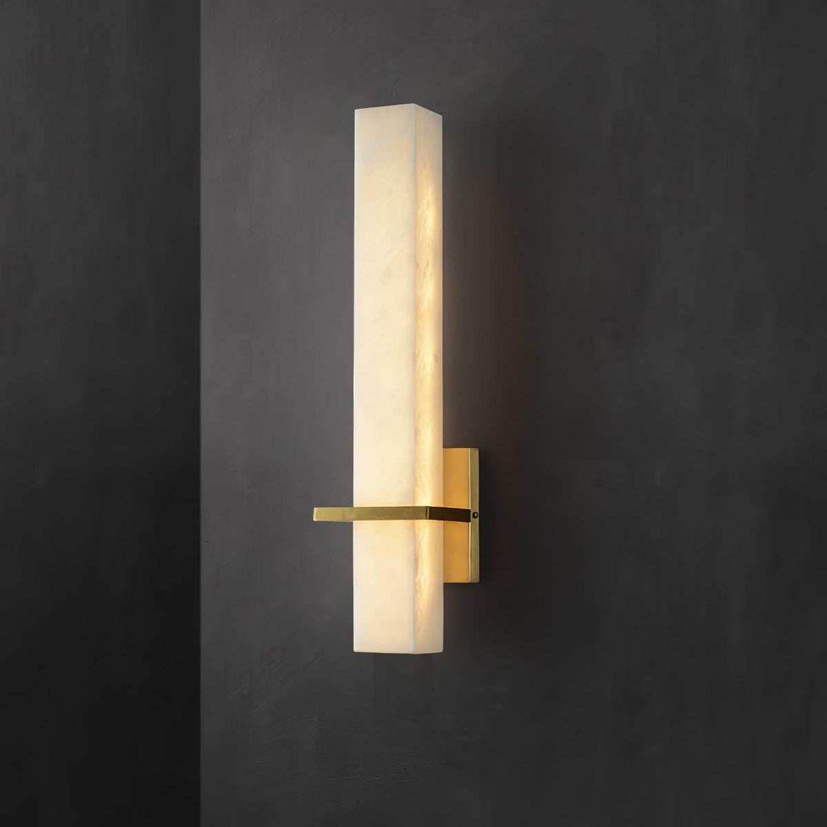 Eiriaya wandlamp wit albast messing modern kubus