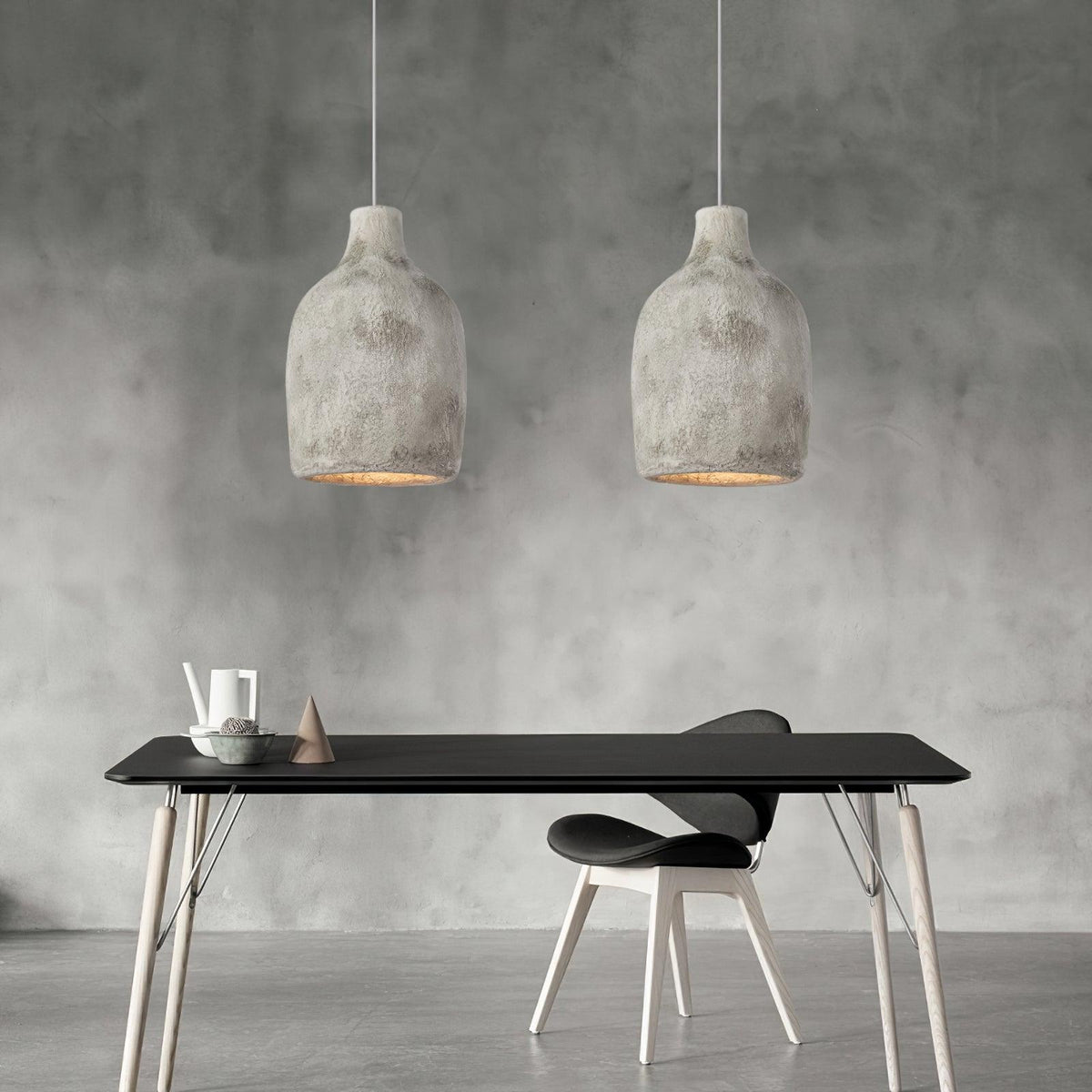 Avenelelia industriële artistieke hanglamp in grijs en bruin