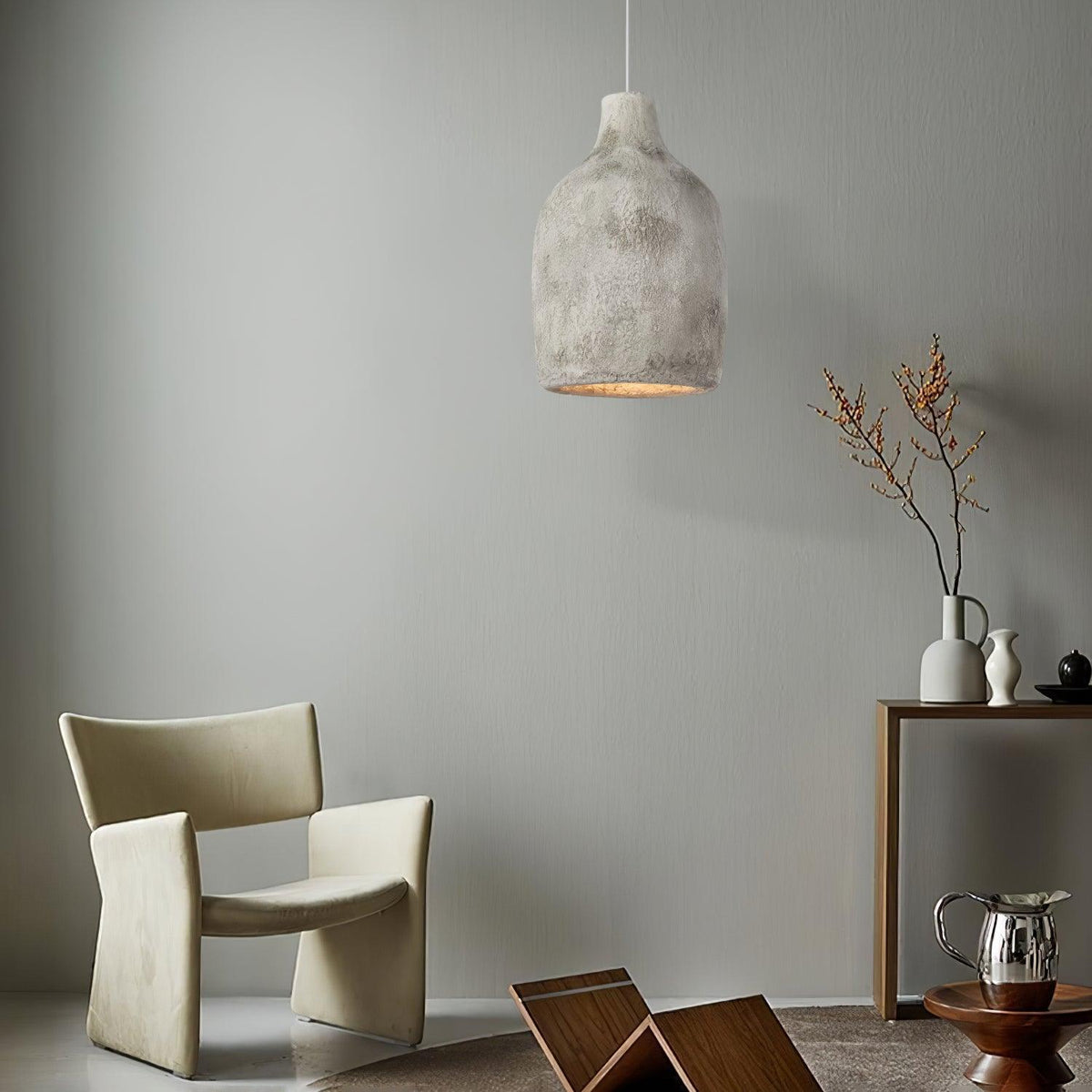 Avenelelia industriële artistieke hanglamp in grijs en bruin