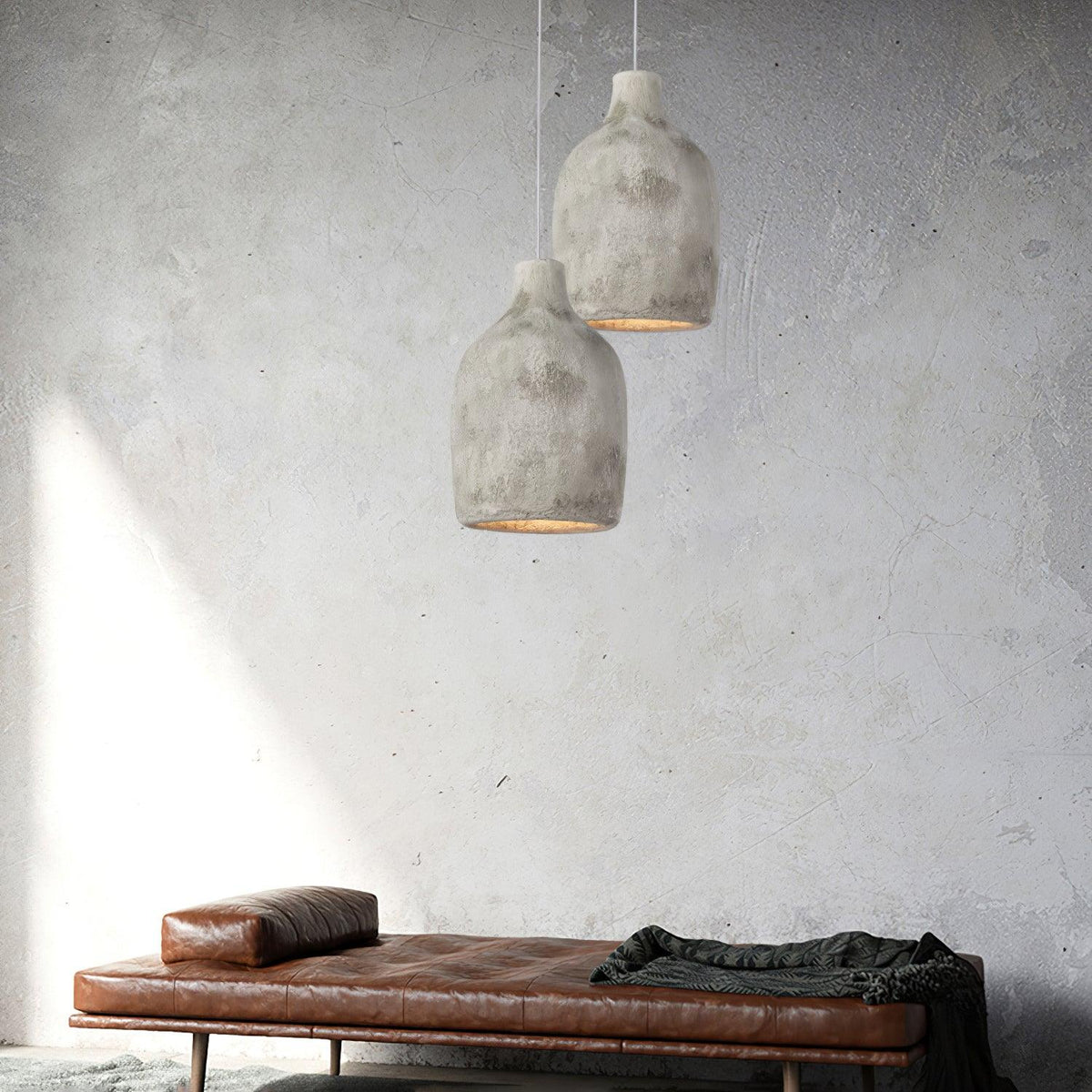 Avenelelia industriële artistieke hanglamp in grijs en bruin