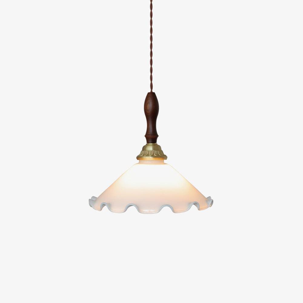 Floria hanglamp met melkachtige bloemmotief