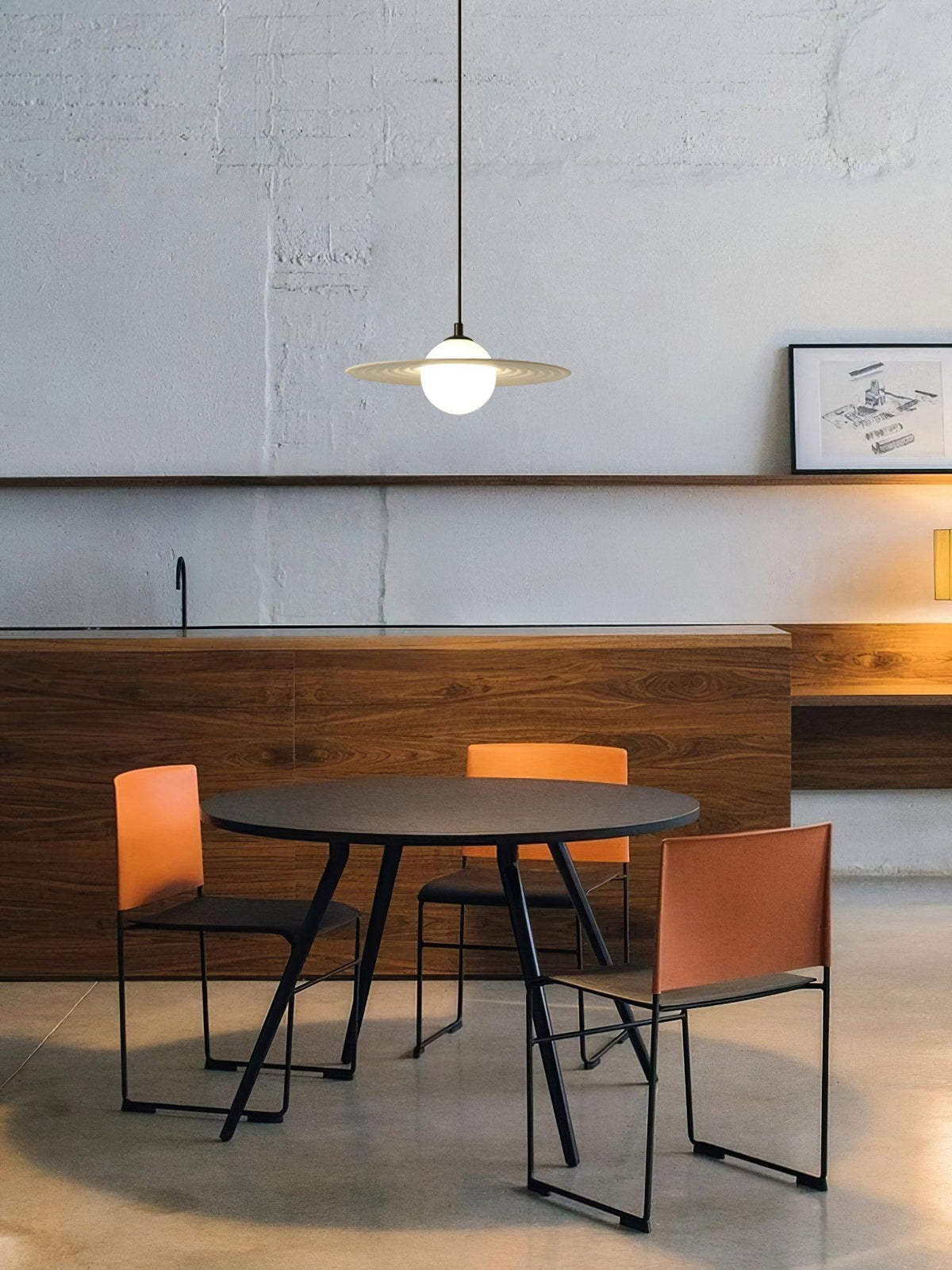 Viraalise hanglamp PE LED plaat wit en zwart