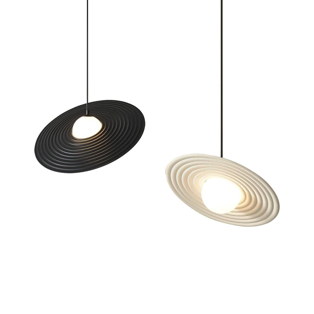 Viraalise hanglamp PE LED plaat wit en zwart