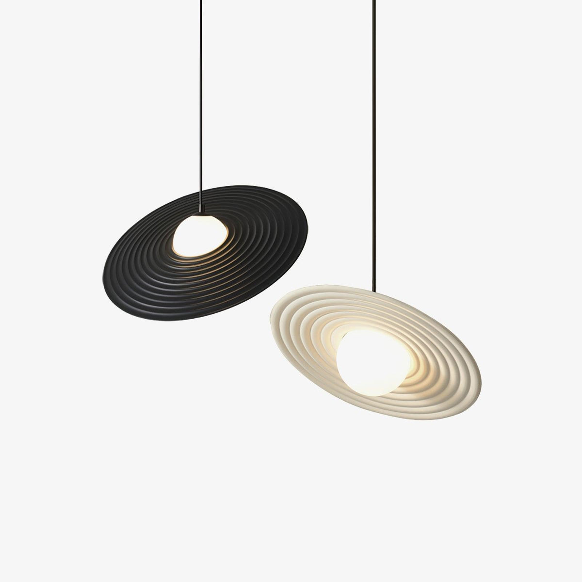 Viraalise hanglamp PE LED plaat wit en zwart