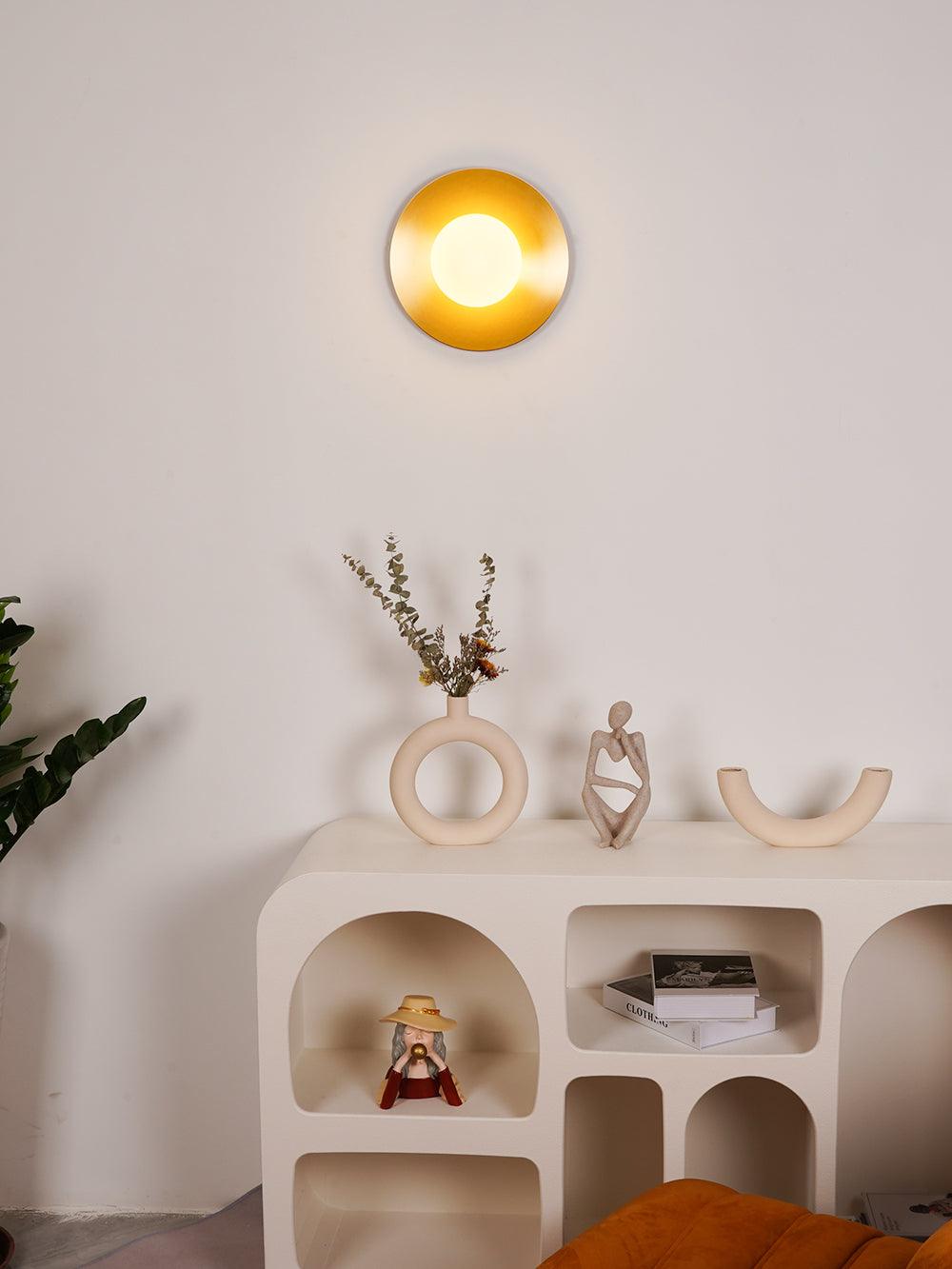 Elem modern Minimalistisch Rond Kunstzinnig Messing Glas Wandlamp