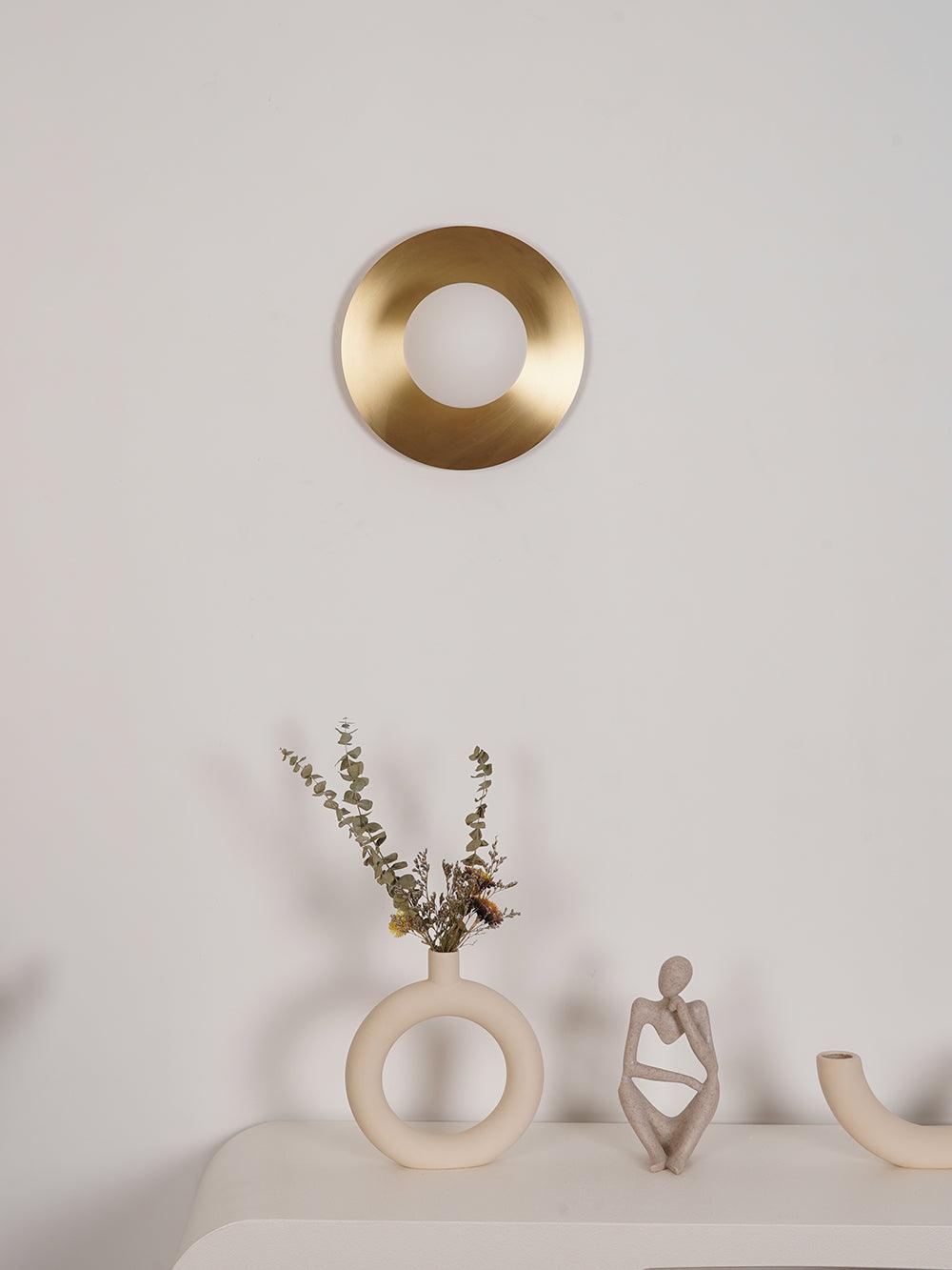 Elem modern Minimalistisch Rond Kunstzinnig Messing Glas Wandlamp