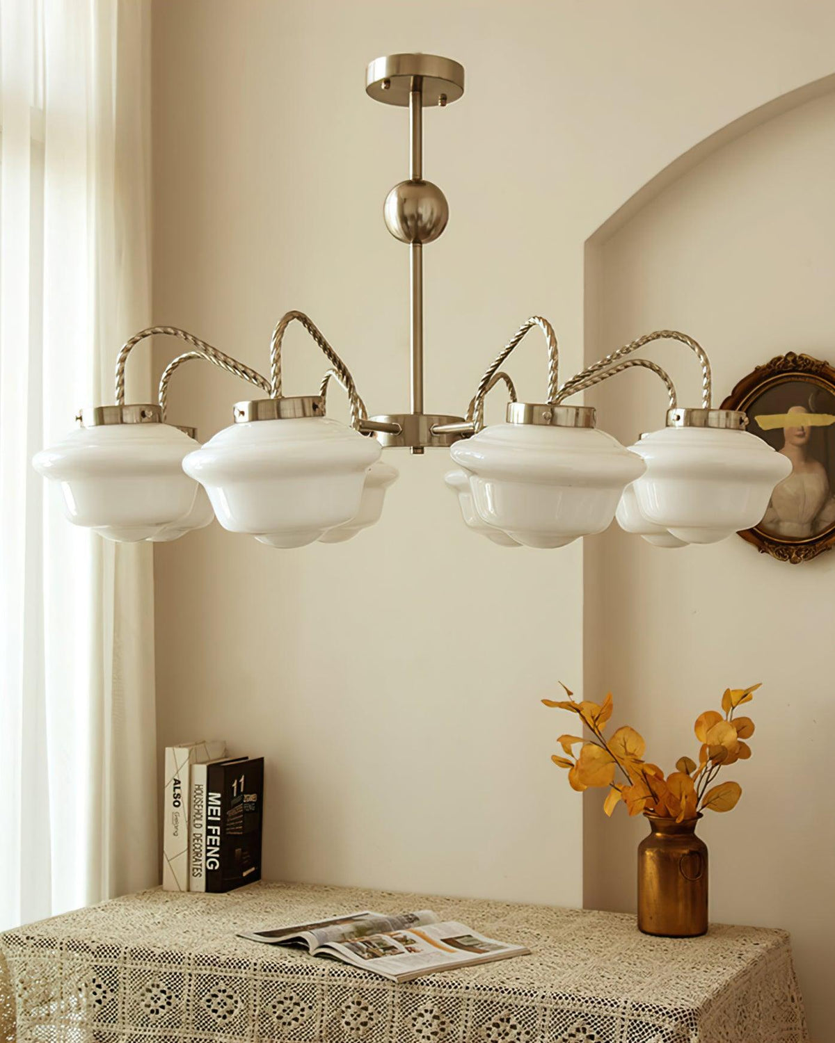 Curinel Vintage Chroom glas Kroonluchter