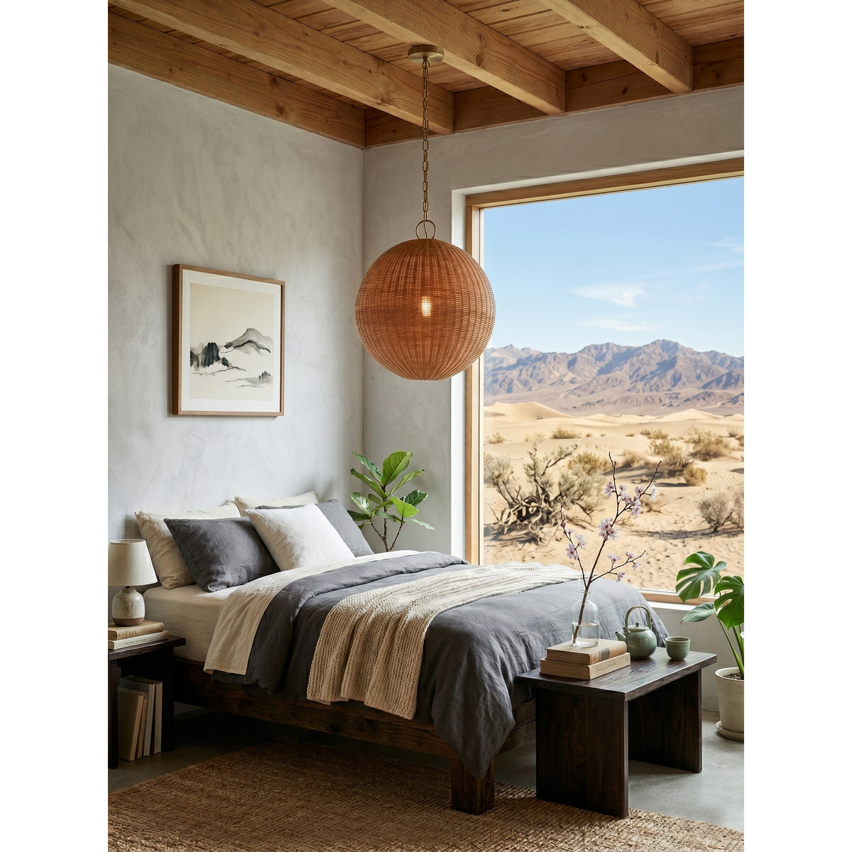 Ravisaya rotan hanglamp rond