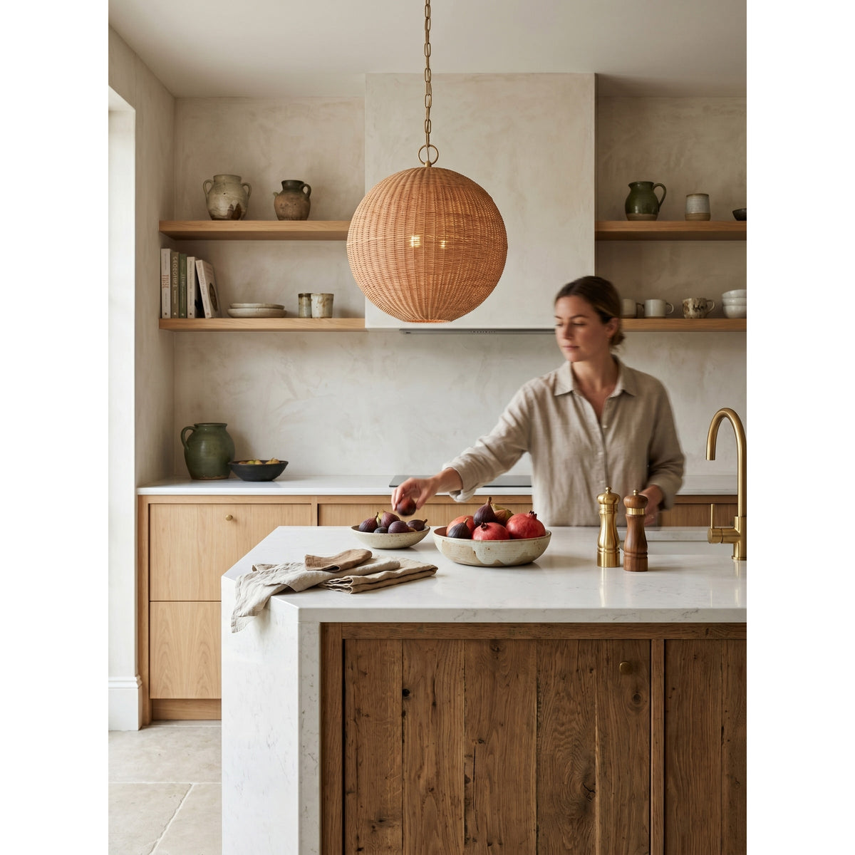 Ravisaya rotan hanglamp rond
