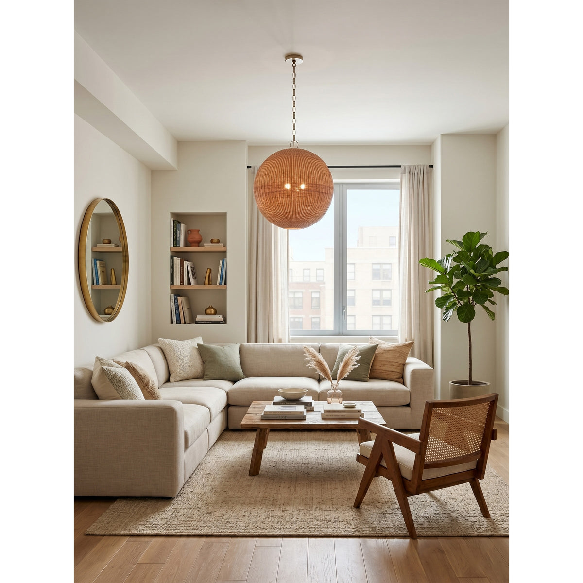 Ravisaya rotan hanglamp rond