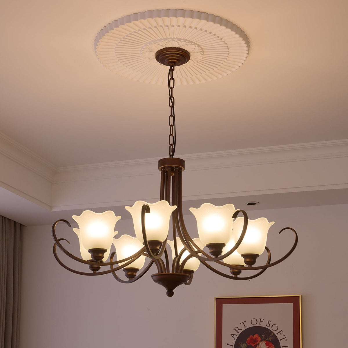 Nydorisra elegantie Vintage Bloemmotief glas Kroonluchter