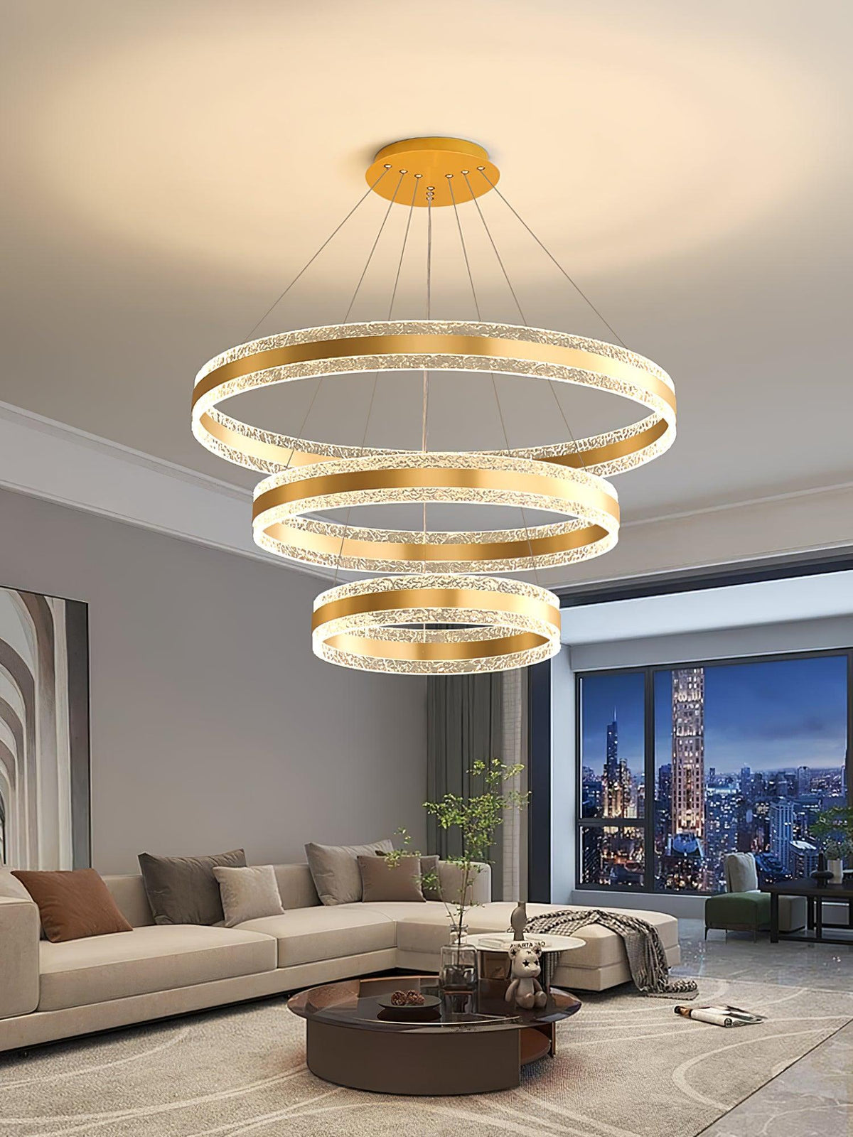 Aroxen Hanglamp modern LED Cirkelringen