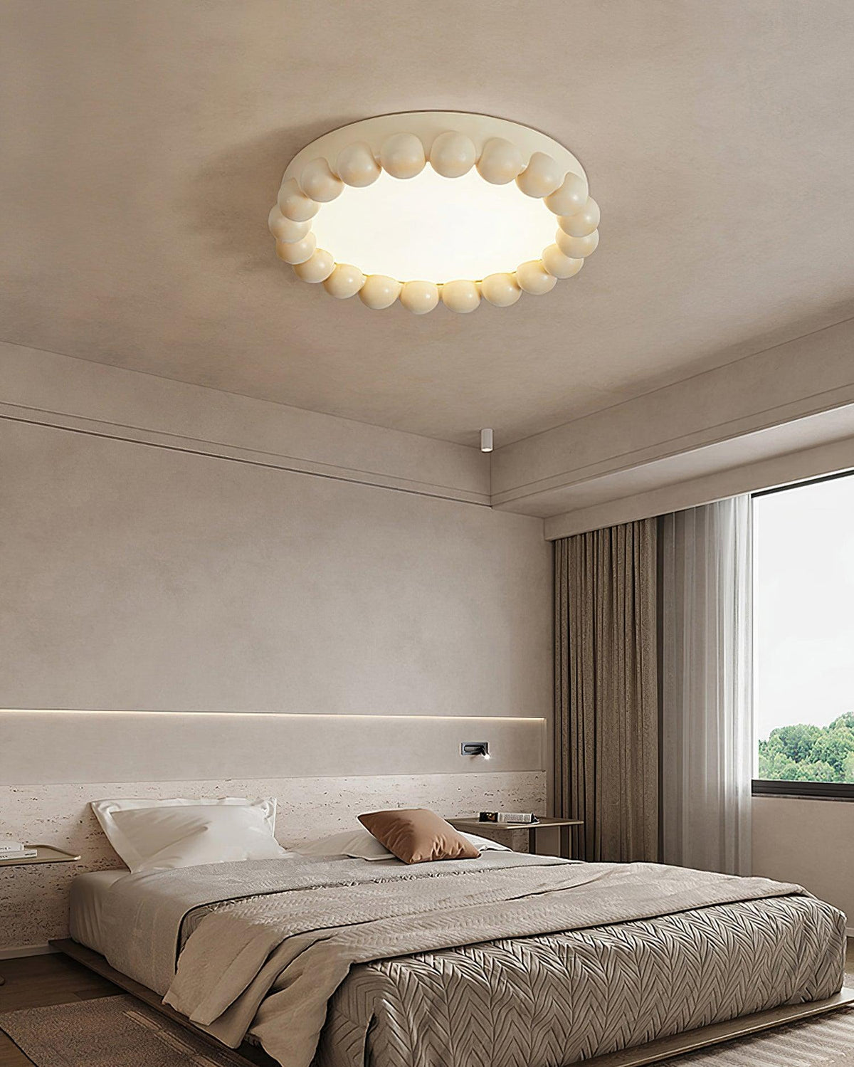 Zevian plafondlamp met hars en bubbels, rond, speels en zacht