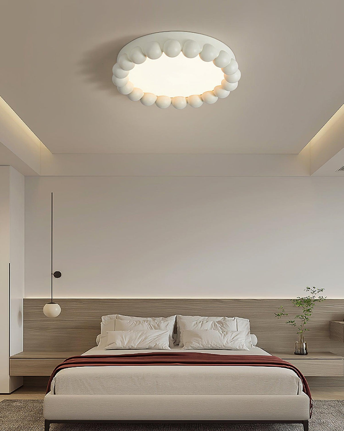 Zevian plafondlamp met hars en bubbels, rond, speels en zacht