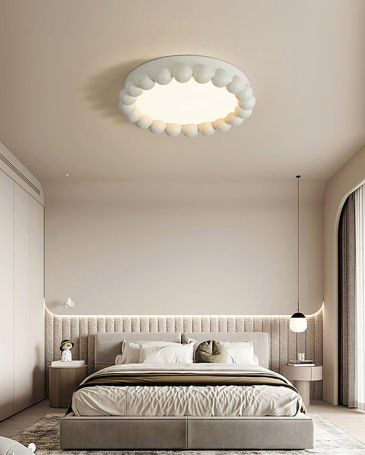 Zevian plafondlamp met hars en bubbels, rond, speels en zacht