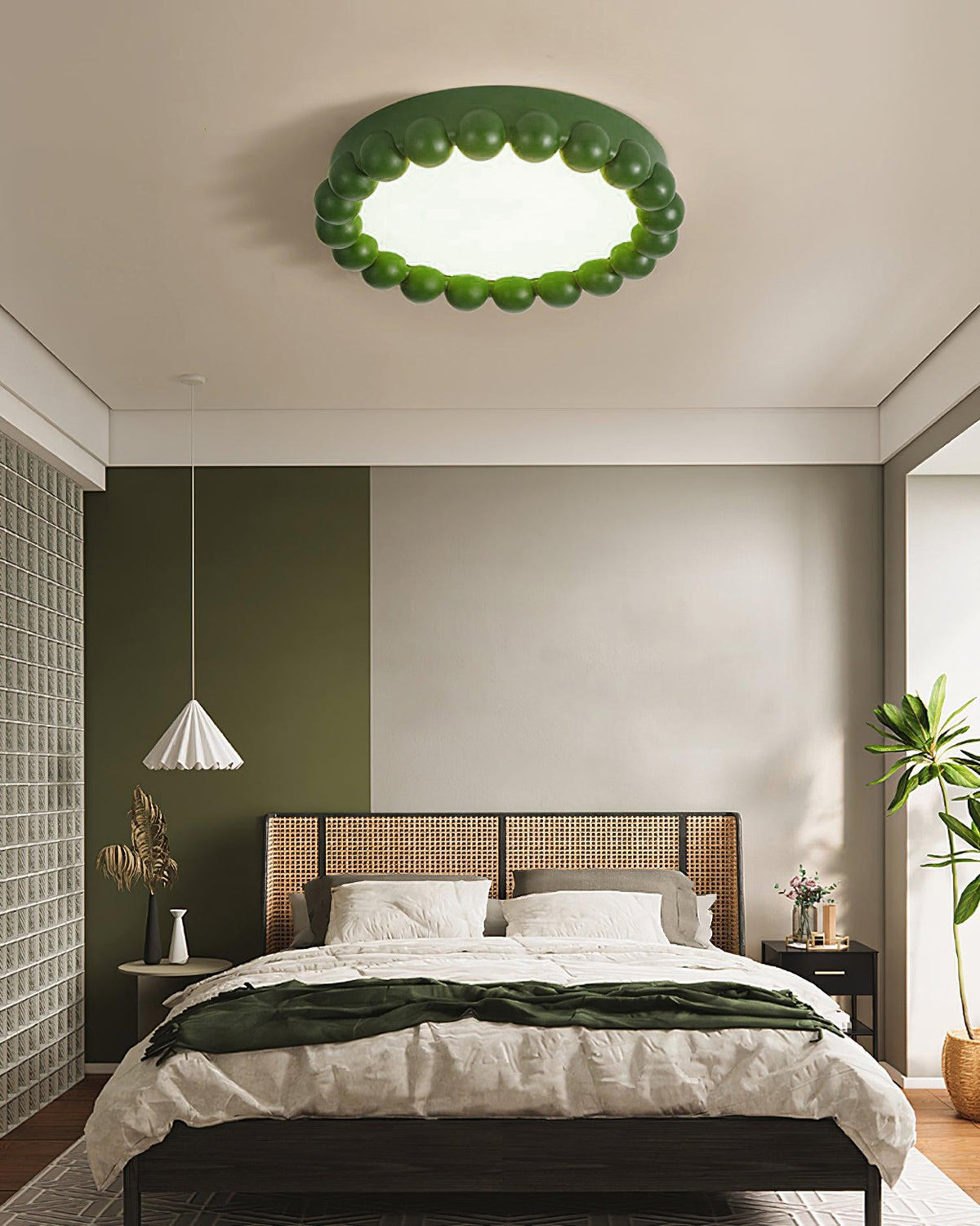 Zevian plafondlamp met hars en bubbels, rond, speels en zacht