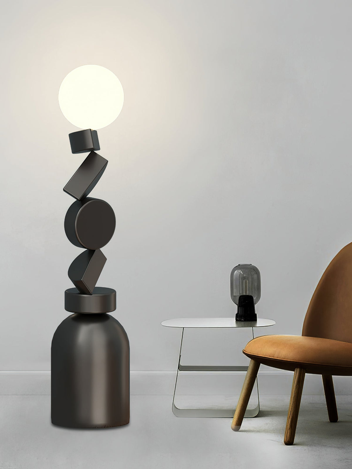 Calisine vloerlamp Monolith kubus zwart voetstuk