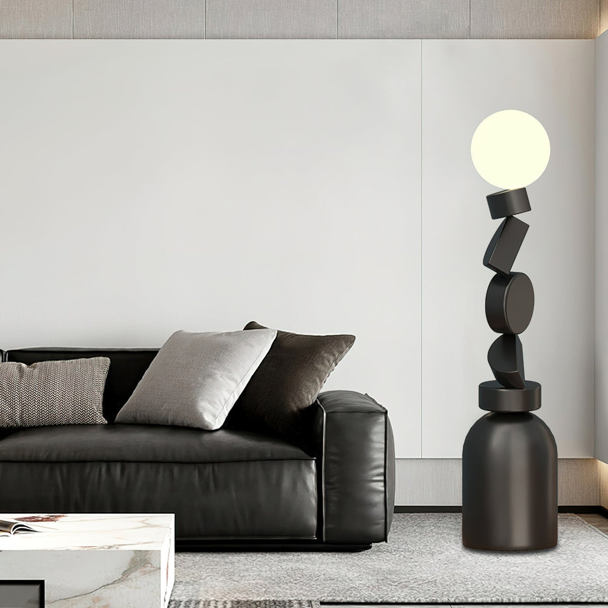 Calisine vloerlamp Monolith kubus zwart voetstuk