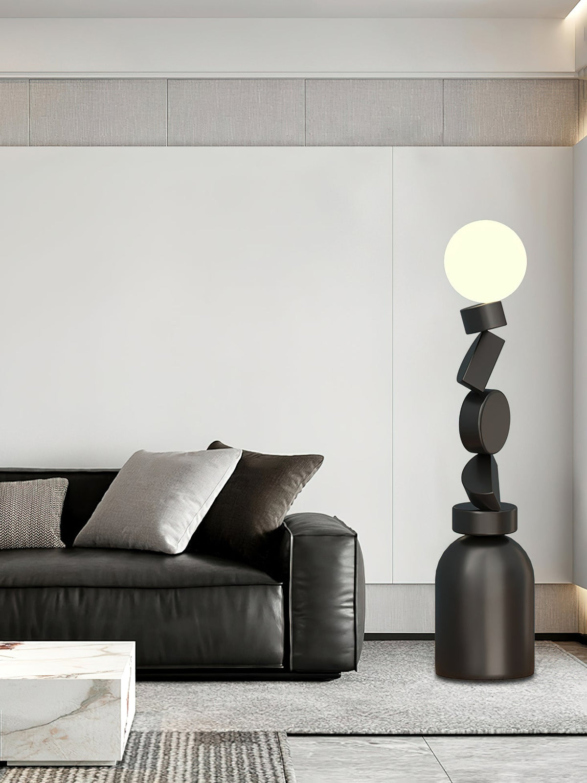 Calisine vloerlamp Monolith kubus zwart voetstuk