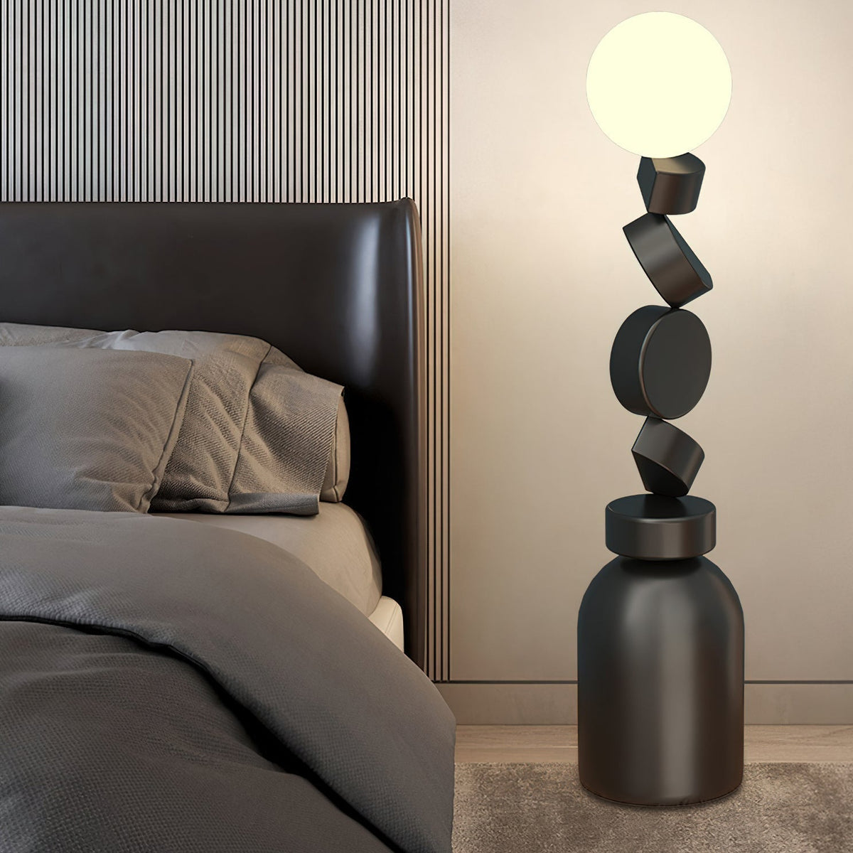 Calisine vloerlamp Monolith kubus zwart voetstuk
