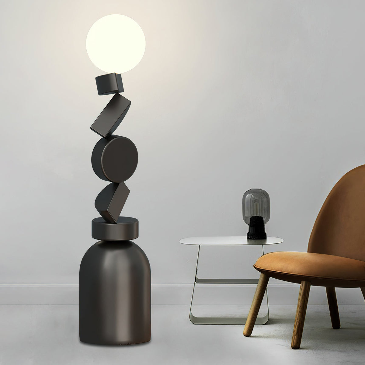 Calisine vloerlamp Monolith kubus zwart voetstuk