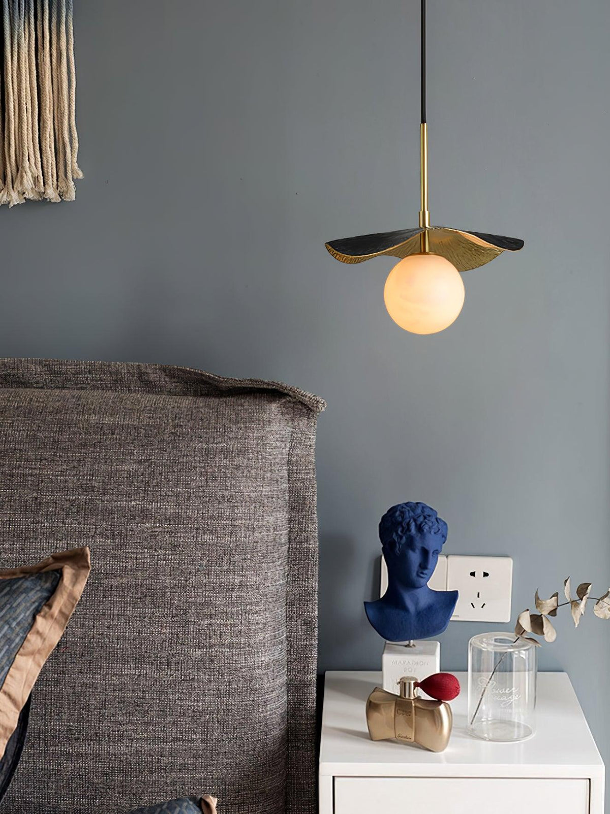 Talem hanglamp met albasten plafondkap