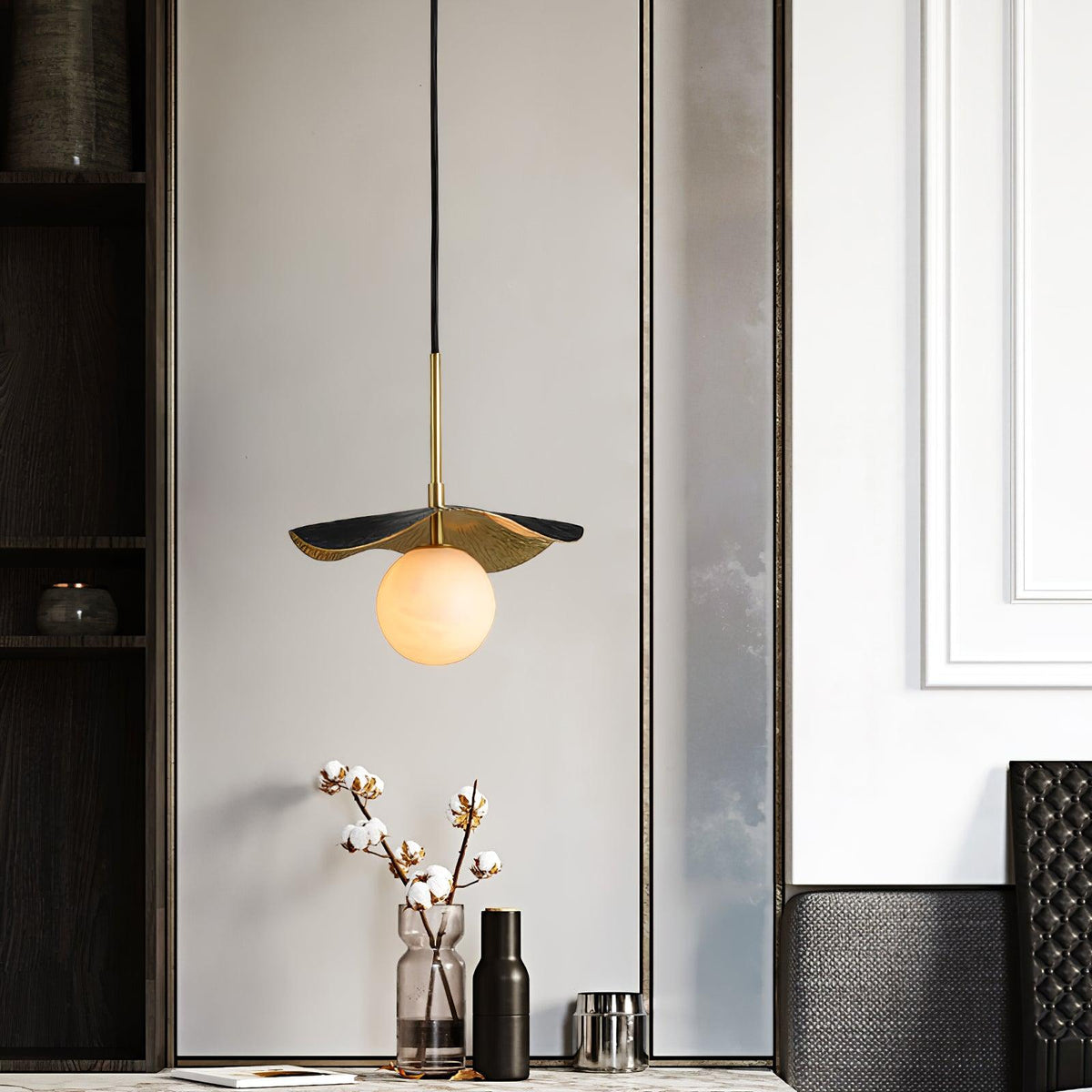 Talem hanglamp met albasten plafondkap