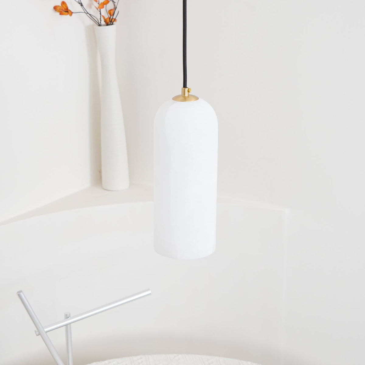 Nivenira cilindrische hanglamp van albast