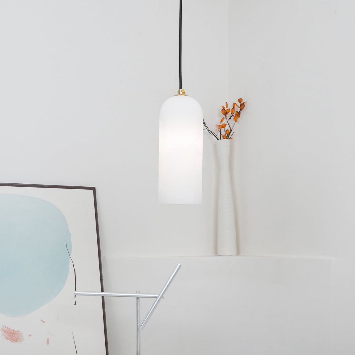 Nivenira cilindrische hanglamp van albast