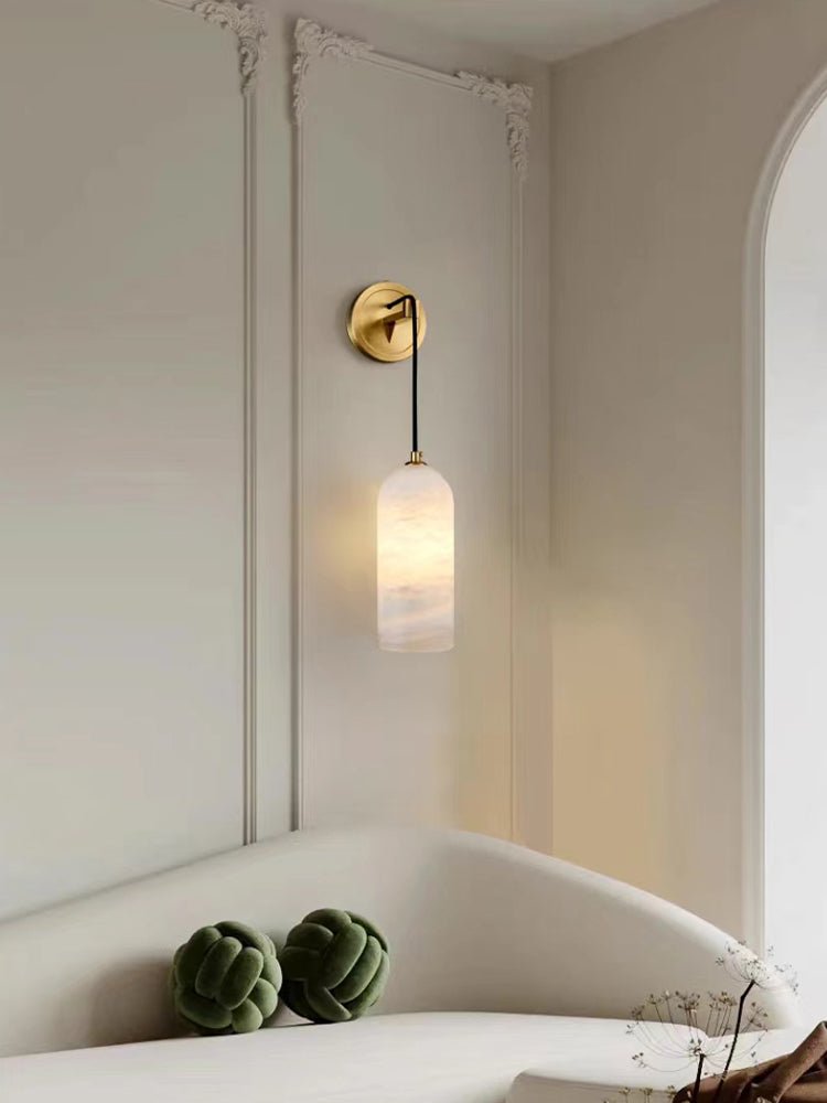 Haelion wandlamp met albasten lampenkap