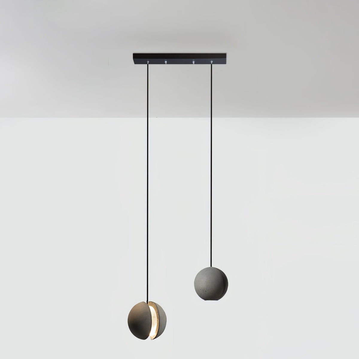 Umi hanglamp van beton met bolvormige maan Minimalistisch