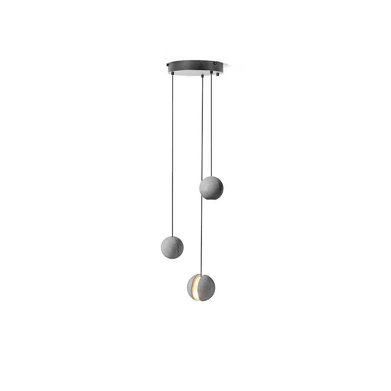 Umi hanglamp van beton met bolvormige maan Minimalistisch